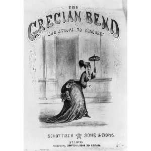  The Grecian Bend, She Stoops to Conquer,1868 Lithograph 