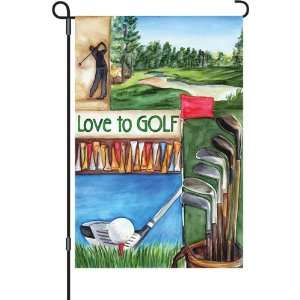  Flag   Love Golf Home Accessory Size 12 inches Patio 