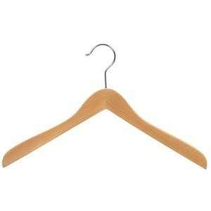  Wooden Curved Coat Hangers Natural Finish Box of 12