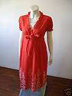 VICTORIAN STYLE MATERNITY DRESS   SIZE U.S 12/14 (RED)