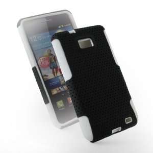  Black Perforated Hard Rubber + White Silicone Skin Case 