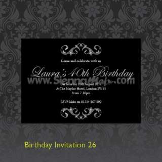 Personalised Birthday Party Invitations 18th 21st 30th  