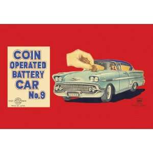 Coin Operated Battery Car No.9 28x42 Giclee on Canvas