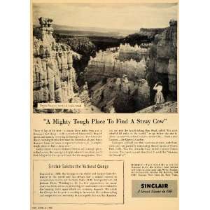 1955 Ad Sinclair Motor Oil Bryce Canyon National Park   Original Print 