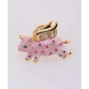 Crystal pink pig Tack Pin Jewelry