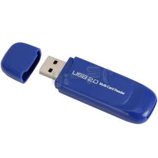New USB 2.0 Hi Speed SD/TF/MS/M2/Micro SD Memory Card Reader Blue 
