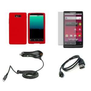 Pack   Red Silicone Soft Skin Case Cover + Atom LED Keychain Light 