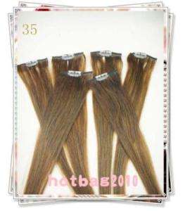 20 6pcs 100% Real HUMAN HAIR CLIP IN EXTENSION #35,30​g/set  