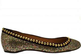   Louboutin Shoes Flats Womens Clou Paillettes Stud Multicolored 37