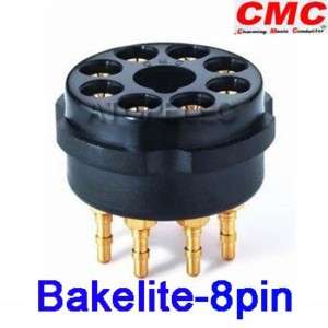 8pin CMC Bakelite Gold Pin Tube Socket 6SN7 EL34 5RA4  