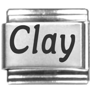 Clay Laser Name Italian Charm Link