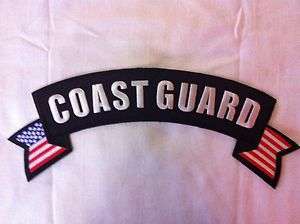 COAST GUARD Large Military Rocker/Tab Patch for Vests or Jackets 