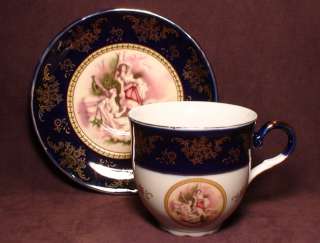 Cobalt Blue Fine Porcelain China Coffee / tea set  