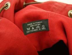 HERMES POROTION MIMIL Backpack Red Large 100% Cotton Auth Handbag Bag 