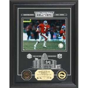  John Elway HOF Archival Etched Glass Photomint
