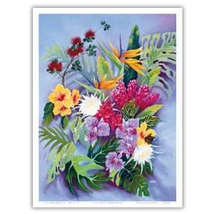  Hawaiian Island Floral by Warren Rapozo   Vintage Hawaiian Art 