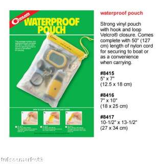 Coghlans Waterproof Pouch 5 x 7 Canoe Hike Camping  