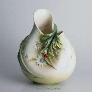 LARGE VASE Franz Ladybug Collection Porcelain NIB  