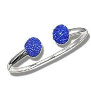  Ashley Arthur .925 Silver Sapphire Crystal Sphere Bracelet 