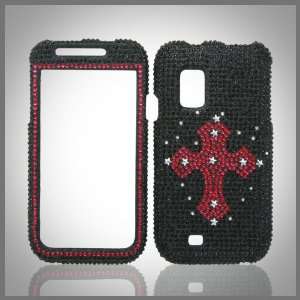  Pink Cross on Black Cristalina crystal bling case cover 