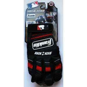  Franklin Mens Baseball Shok Sorb Batting Gloves Black (XL 