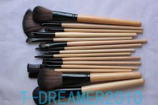 New 15 PCS Professional Makeup Brush Set Cosmetic Set Leather Case 