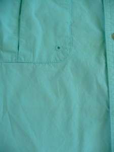 Mens COLUMBIA PFG Teal Embroidered Vented Fishing Shirt Large   Nice 