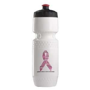 Trek Water Bottle Wht BlkRed Cancer Pink Ribbon Support Breast Cancer 
