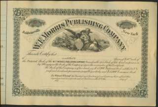   certificate w f morris publishing company baldwinsville new york 1895