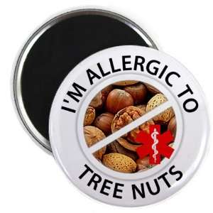   Alert ALLERGIC TO TREE NUTS 2.25 inch Fridge Magnet 