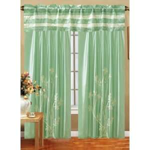  Jardin Curtain Set w/Drapes/ Tassels / Sheers Sage