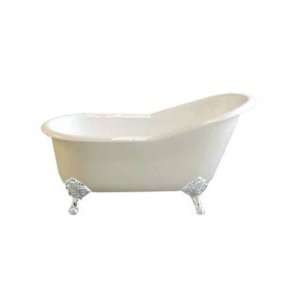 Sign of the Crab P0762W Lucerne 5 Cast Iron Slipper Tub on White Legs