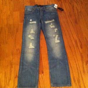 New With Tags Mens Seven 7 Jeans Straight Leg Distressed 31x34  