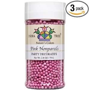 India Tree Decoratifs, Pink Nonpareils, 2.8 Ounce (Pack of 3)  