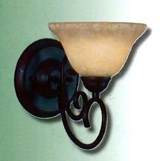   BRONZE AND TRUSCAN SCAVO GLASS WALL SCONCE 7.5 X 9 *NIB**  
