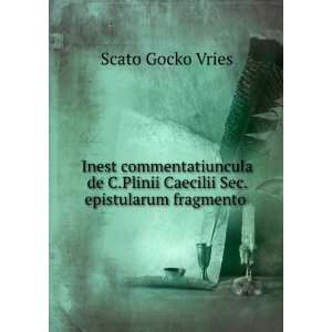   Plinii Caecilii Sec. epistularum fragmento . Scato Gocko Vries Books