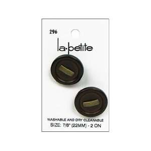  LaPetite Buttons 7/8 Shank Brown/Gold 2pc Arts, Crafts 