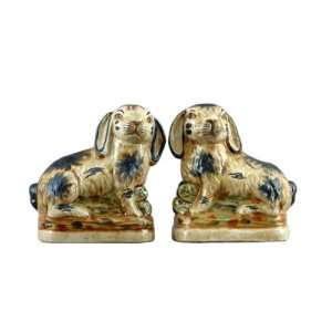   Style Pair of Blue Hares Statue and Sculpture, 8 in.