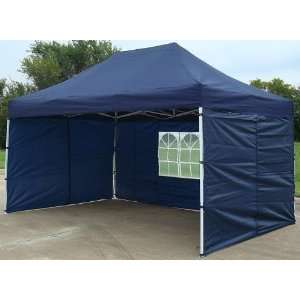  10x15 Pop up 4 Wall Canopy Party Tent Gazebo Ez Navy Blue 