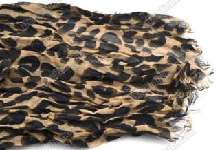 HOT Fashion Larger Animal Leopard Print Shawl Scarf Wrap Stole Cotton 