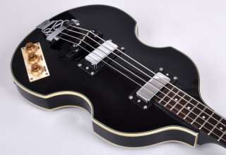Douglas WVEB 833 Black Violin Bass Guitar Semi Hollow  