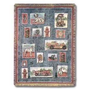    Afghan Tapestry Throw   Vintage Fire Department