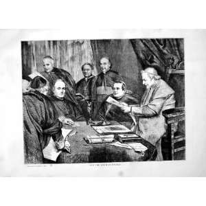   1869 SCENE PIUS NINTH COUNCIL HOLY MEN MEETING MONKS