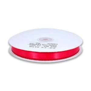  Satin Ribbon Feather Edge 3/8 inch 50 Yards, Red Health 