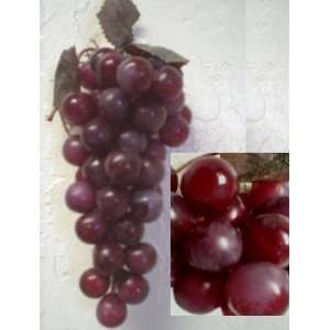  3 BURGUNDY Plastic Grape Artificial Fruit Clusters