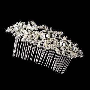    Vintage Silver Clear Crystal & Rhinestone Bridal Hair Jewelry