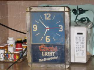 Vintage Coors Light Neon Sign Clock Working  