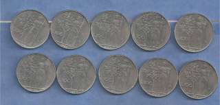 ITALY 100 L COIN DIFFERENT 10 PIECES 1972 87 SEE LIST  