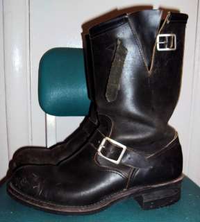 vintage  engineer BOOTS 50s 60s BIKER Chippewa steel toe sz 9 E 