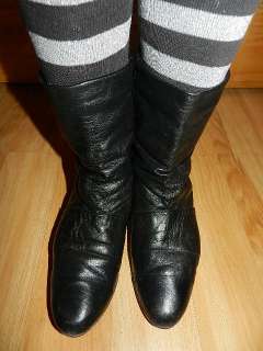 VTG 80s SLOUCH leather DEXTER ankle BOOTS pixie PUNK gothic 8 shoes 